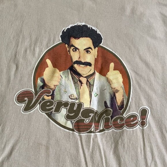 Borat "Very Nice!" Beige Graphic T-Shirt - Picture 2 of 10